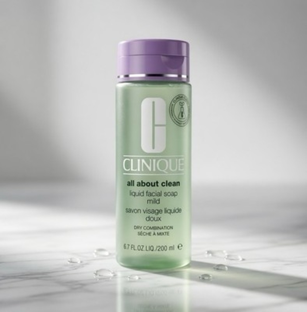 Clinique All About Clean Liquid Facial Soap Mild 6.7oz Dry Combination Skin New